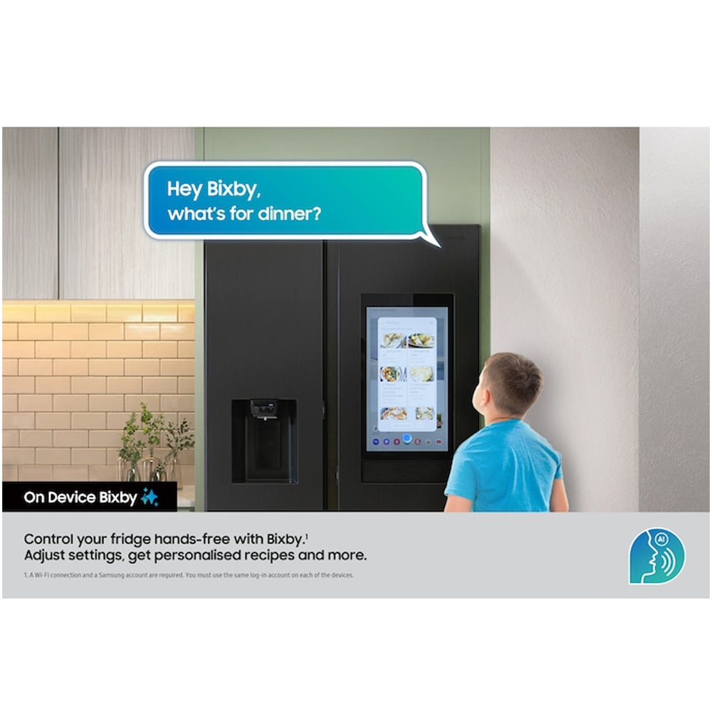 samsung-bespoke-ai-rs90f66befeu-plumbed-american-fridge-freezer-with-family-hub-black-1199105118 Samsung Bespoke AI RS90F66BEFEU Plumbed American Fridge Freezer with Family Hub Black - Image 2