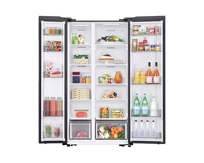 samsung-rs57dg400em9eu-series-6-spacemax-91cm-frost-free-american-style-smart-fridge-freezer-in-gentle-silver-matt-1161629937 Samsung RS57DG400EM9EU Series 6 SpaceMax 91cm Frost Free American Style Smart Fridge Freezer in Gentle Silver Matt - Image 2