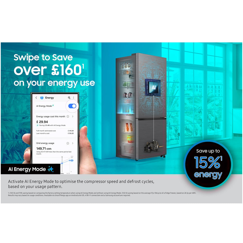 samsung-series-6-rb34c600esaeu-spacemax-344l-frost-free-smart-fridge-freezer-silver-1199456063 Samsung Series 6 RB34C600ESAEU SpaceMax 344L Frost Free Smart Fridge Freezer Silver - Image 5