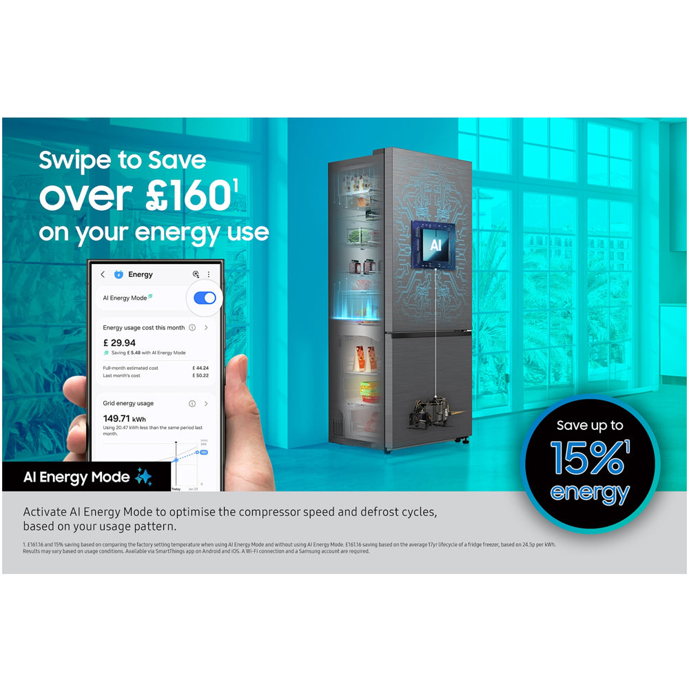 samsung-series-7-rb34c632ebneu-spacemax-341l-non-plumbed-frost-free-fridge-freezer-black-1199456071 Samsung Series 7 RB34C632EBNEU SpaceMax 341L Non-Plumbed Frost Free Fridge Freezer Black - Image 8
