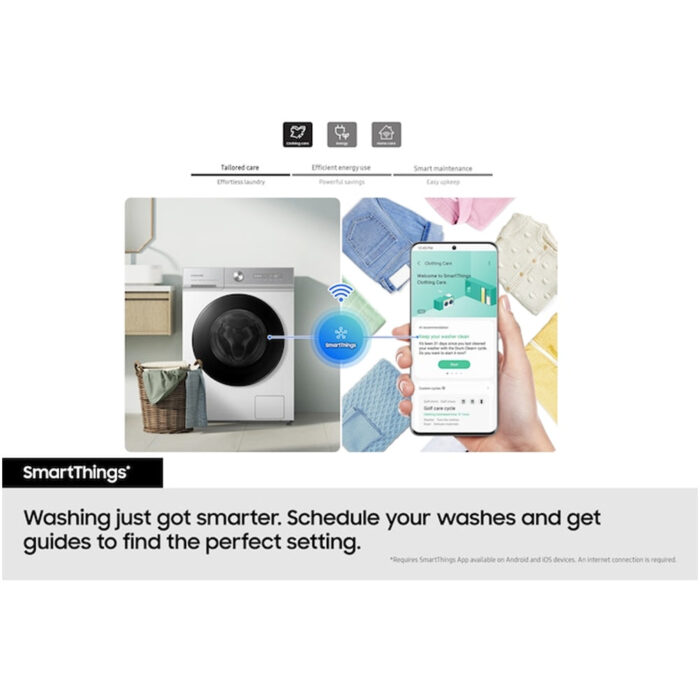 Samsung Series 8 WW11DB8B95GHU1 Bespoke AI Energy 11kg 1400 Spin Smart Washing Machine White - Image 10