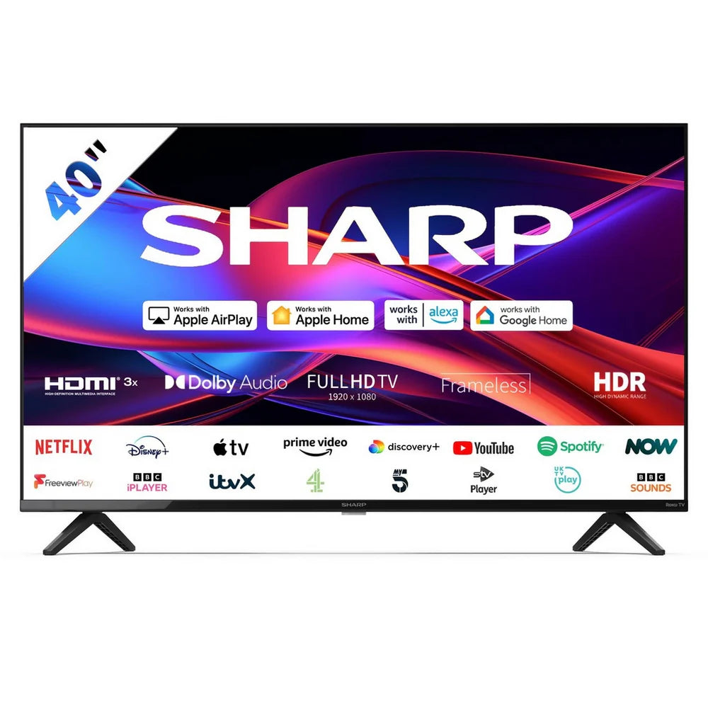sharp-2t-c40gd2225k-40-inch-led-full-hd-frameless-smart-roku-tv-1178021504 Sharp 2T-C40GD2225K 40 Inch LED Full HD Frameless Smart Roku TV - Image 1