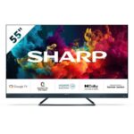 Sharp 4T-C55FQ5KM2KG 55 Inch 4K UHD Quantum Dot Frameless Smart Google TV 2024