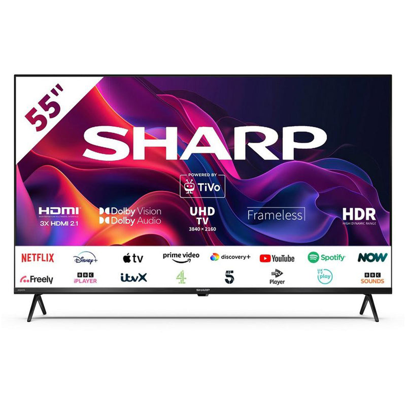 sharp-4t-c55gk4245kb-55-inch-4k-uhd-frameless-smart-tivo-tv-2024-55-inch-1082427999 Sharp 4T-C55GK4245KB 55 Inch 4K UHD Frameless Smart Tivo TV 2024 - Image 1