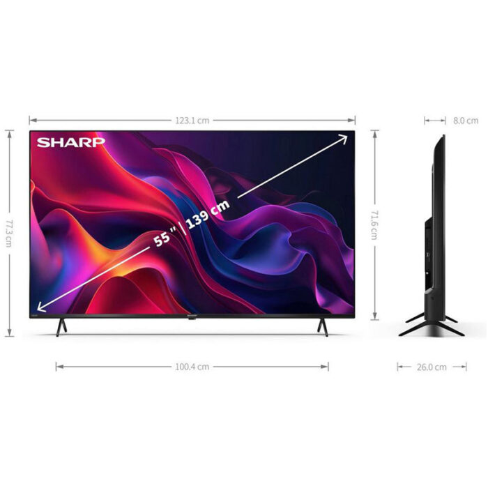 Sharp 4T-C55GK4245KB 55 Inch 4K UHD Frameless Smart Tivo TV 2024 - Image 3