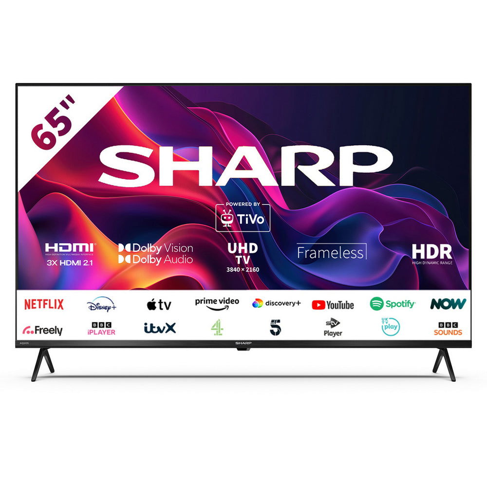 sharp-4t-c65gk4245kb-65-inch-4k-uhd-frameless-smart-tivo-tv-2024-65-inch-1082428144 Sharp 4T-C65GK4245KB 65 Inch 4K UHD Frameless Smart TiVo TV 2024 - Image 1