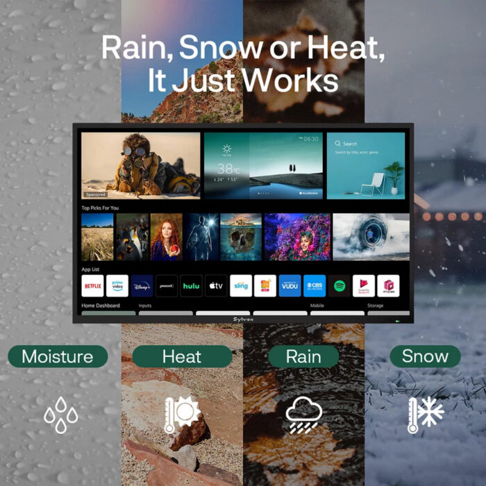 Sylvox OT50B1K4GC 50 Inch 4K Ultra HD LED Partial Sun Outdoor Smart TV - Image 2