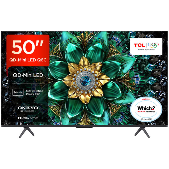 TCL 50Q6C-UK 50 Inch Q6C 4K Ultra HD HDR QD-Mini LED Smart Google TV 2025 - Image 1