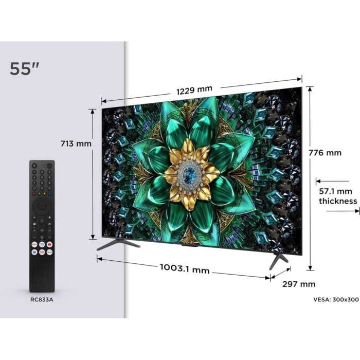 TCL 55Q6C-UK 55 Inch Q6C 4K Ultra HD HDR QD-Mini LED Smart Google TV 2025 - Image 2