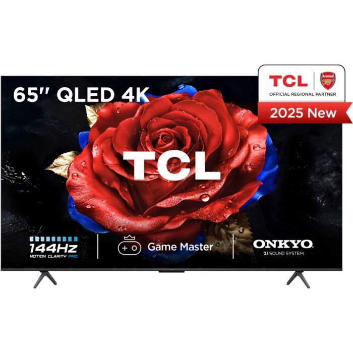 TCL 65T8C-UK 65 Inch T8C 4K QLED Ultra HD HDR Smart Google TV with 144Hz Motion Clarity Pro and Onkyo 2.1 sound 2025 - Image 1