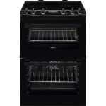 Zanussi ZCV66250BA Ceramic Electric Cooker with Double Oven Black