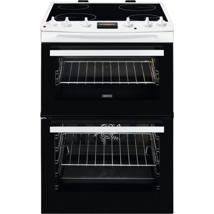 Zanussi ZCV66250WA Ceramic Electric Cooker with Double Oven White - Image 1