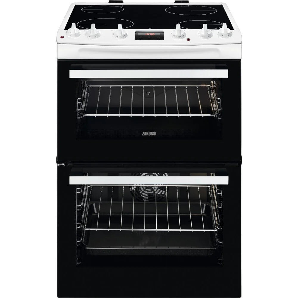 zanussi-zcv66250wa-ceramic-electric-cooker-with-double-oven-white-white-1082446149 Zanussi ZCV66250WA Ceramic Electric Cooker with Double Oven White - Image 1
