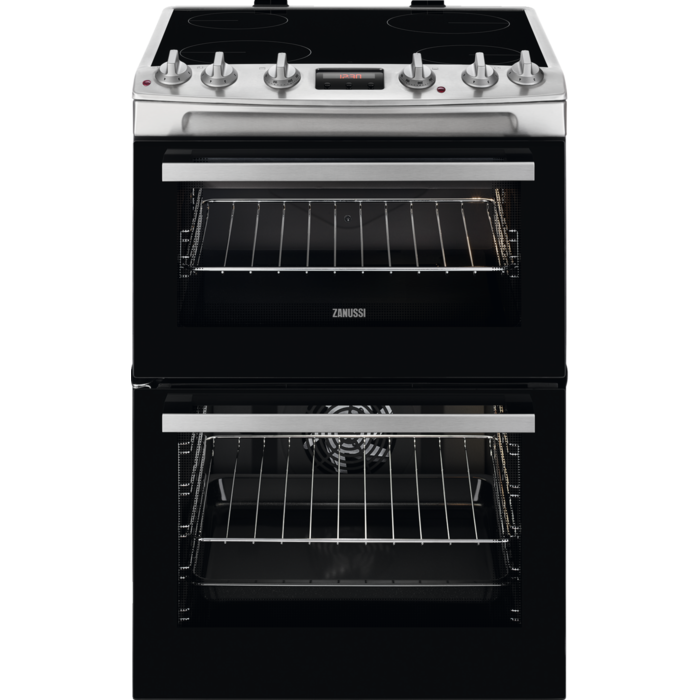 zanussi-zcv66250xa-ceramic-electric-cooker-with-double-oven-stainless-steel-stainless-steel-1082446187 Zanussi ZCV66250XA Ceramic Electric Cooker With Double Oven Stainless Steel - Image 1