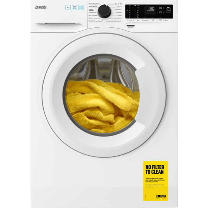 zanussi-zwf842c3pw-8kg-1400-spin-autoadjust-washing-machine-1082446524 Zanussi ZWF842C3PW 8Kg 1400 Spin AutoAdjust Washing Machine - Image 1